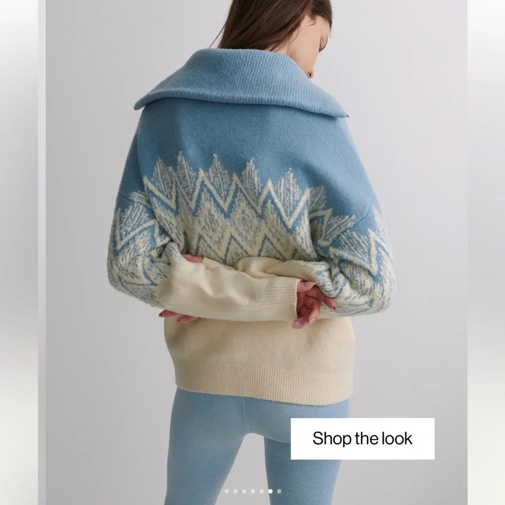 NWT Varley Hedda Fairisle Half-Zip Knit, Size M - Picture 7 of 8